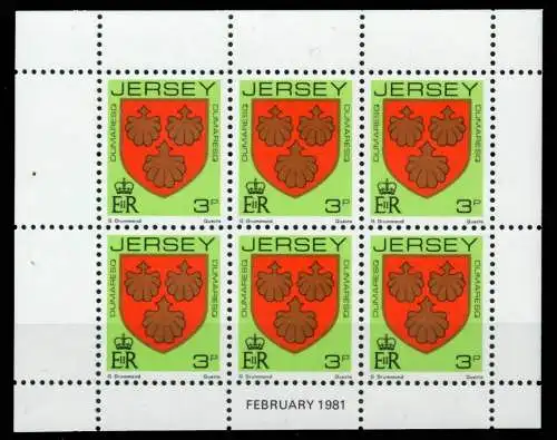JERSEY HEFTCHENBLATT Nr HB 0-26 FEB81 postfrisch 6C17AE