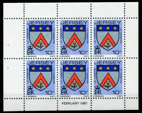 JERSEY HEFTCHENBLATT Nr HB 0-28 FEB81 postfrisch 6C17C6