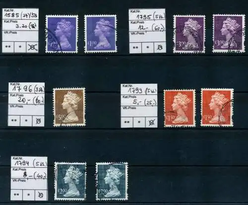 GROSSBRITANIEN MACHIN-AUSG. GEST. KLEINES LOT 6C6CF6