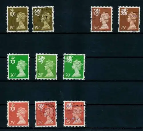 GROSSBRITANIEN MACHIN-AUSG. GEST. KLEINES LOT 6C6D06