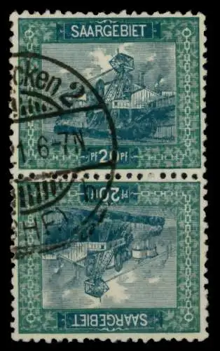 SAARGEBIET LANDS.BILD Nr 55A Kdr III gestempelt SENKR PA 6D1102
