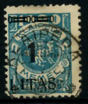 MEMEL 1923 Nr 192IX zentrisch gestempelt gepr. 6D1282