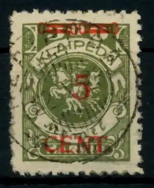 MEMEL 1923 Nr 174I zentrisch gestempelt gepr. 6D12AA