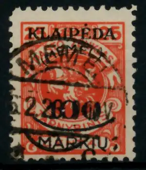 MEMEL 1923 Nr 127 zentrisch gestempelt gepr. 6D12CA