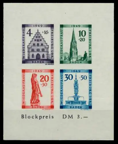 FRANZ. ZONE BADEN Block 1B postfrisch 6D3C9A