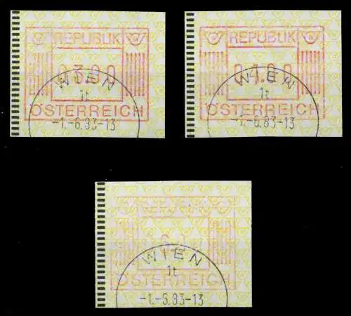 ÖSTERREICH AUTOMATENMARKEN Nr ATM 1-3S-ATM 1-6S 6DA94E