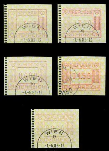 ÖSTERREICH AUTOMATENMARKEN Nr ATM 1-3S-ATM 1-6S 6DA996