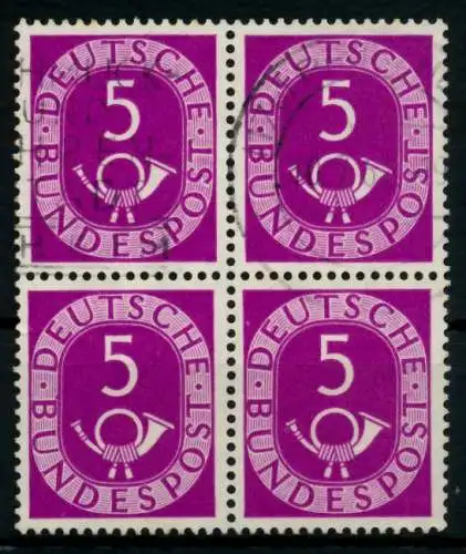 BRD DS POSTHORN Nr 125 gestempelt VIERERBLOCK 6DF67E