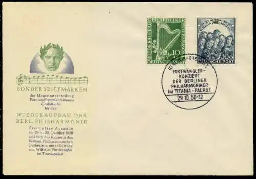 BERLIN 1950 Nr 72-73 BRIEF FDC 6E2CDE