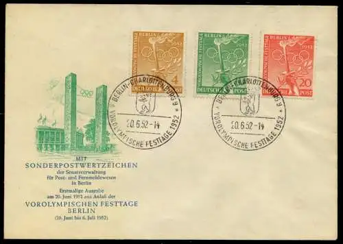 BERLIN 1952 Nr 88-90 BRIEF FDC 6E2CEA