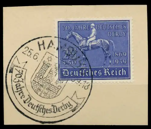 3. REICH 1939 Nr 698 zentrisch gestempelt Briefst³ck 6E2F6A