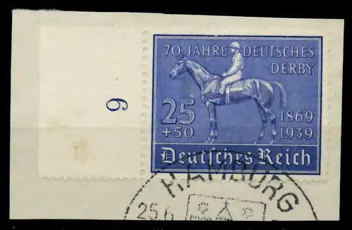3. REICH 1939 Nr 698 zentrisch gestempelt Briefst³ck 6E2F7A