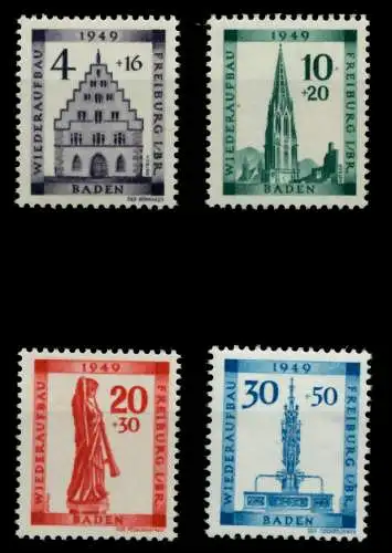 FRANZ. ZONE BADEN Nr 38A-41A postfrisch 6E31F2