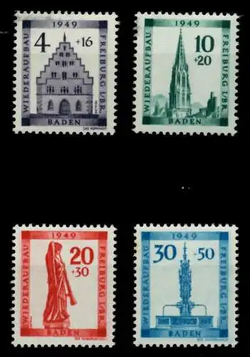 F-ZONE BADEN Nr 38A-41A postfrisch 6E3202