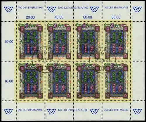 ÖSTERREICH BLOCK KLEINBOGEN Nr 2066 zentrisch gestempelt KLE S1C8E6A