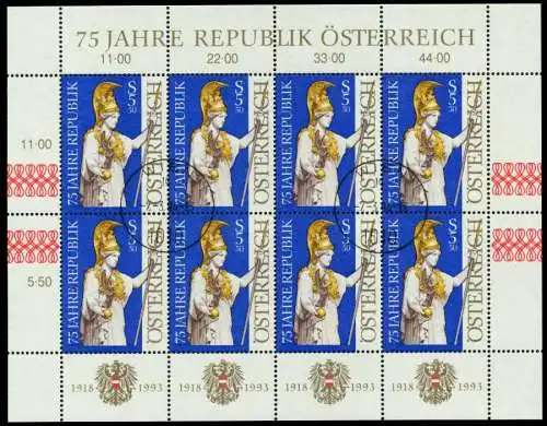 ÖSTERREICH BLOCK KLEINBOGEN 1990-1999 Nr 2113 Z S1C8EBA