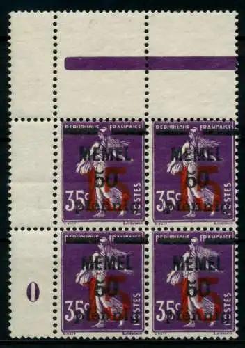 MEMEL 1921 Nr 48 postfrisch VIERERBLOCK 6F4BC6