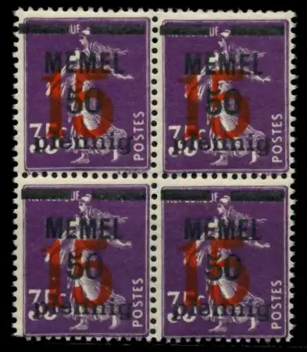 MEMEL 1921 Nr 48 postfrisch VIERERBLOCK 6F4BF2