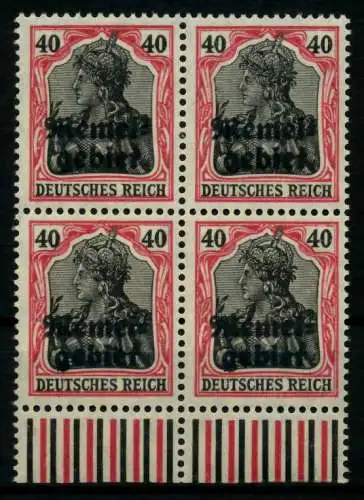 MEMEL 1920 GERMANIA Nr 6 postfrisch VIERERBLOCK URA 6F4C4E