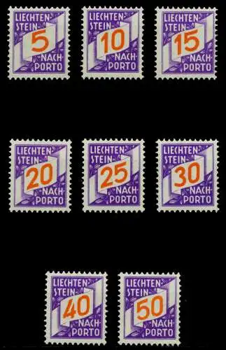 LIECHTENSTEIN PORTOMARKEN 1928 Nr 13-20 postfrisch 6F4FB2