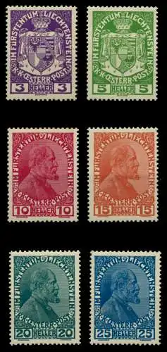 LIECHTENSTEIN 1917 Nr 4-9 postfrisch 6F6E96