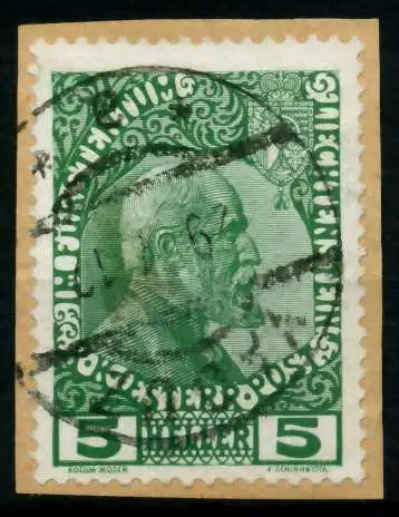 LIECHTENSTEIN 1912 Nr 1x zentrisch gestempelt Briefst³ck 6F6F06