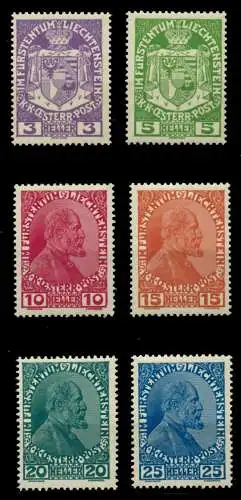 LIECHTENSTEIN 1917 Nr 4-9 postfrisch 6F9062