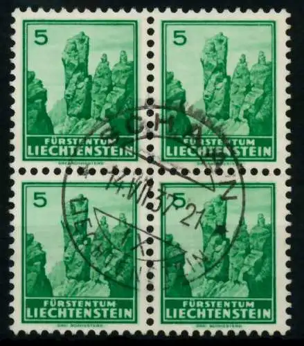 LIECHTENSTEIN 1934 Nr 127x zentrisch gestempelt VIERERBLOCK 6FE4DE