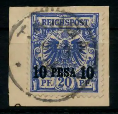 DEUTSCH-OSTAFRIKA DOA Nr 4 zentrisch gestempelt Briefst³ck gepr. 70585A