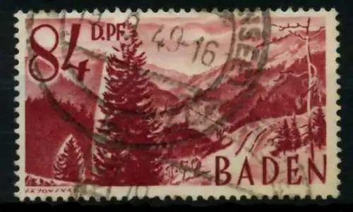 FZ BADEN 2. AUSGABE SPEZIALISIERT Nr 26 gestempelt 709E9A