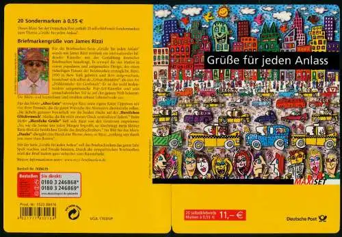 BRD MARKENHEFTCHEN Nr MH 73a gestempelt S21D1DE