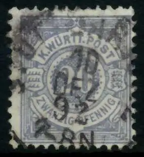 WÜRTTEMBERG AUSGABE VON 1875 1900 Nr 47a gestempelt 713626