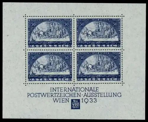 ÖSTERR. 1933 WIPA BLOCK 1 postfrisch Block1 716602