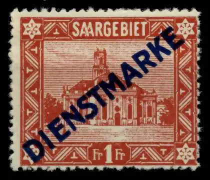 SAAR DIENSTMARKEN Nr 11I ungebraucht 718E5A