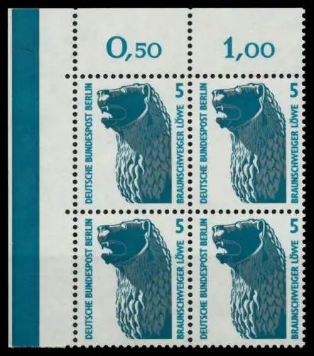 BERLIN DS SEHENSW Nr 863 postfrisch VIERERBLOCK ECKE-OL 729862