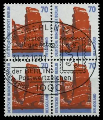 BERLIN DS SEHENSW Nr 874 zentrisch gestempelt VIERERBLOCK 72B262