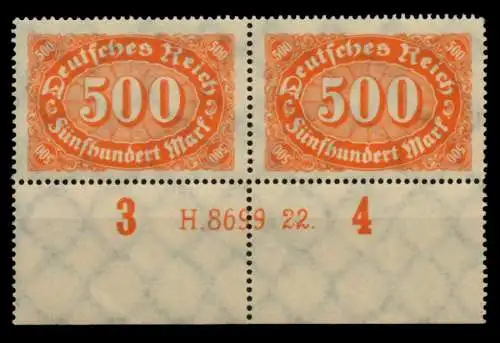 D-REICH INFLA Nr 251 HAN H8699.22 postfrisch WAAGR PAAR 72B982