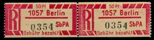 DDR EINSCHREIBM Nr 1Cx Z PLZ-1057 postfrisch WAAGR PAAR 73832E