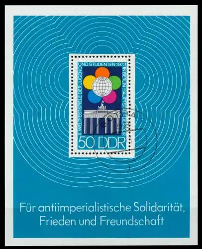 DDR BLOCK KLEINBOGEN Block 38 gestempelt 7385D6