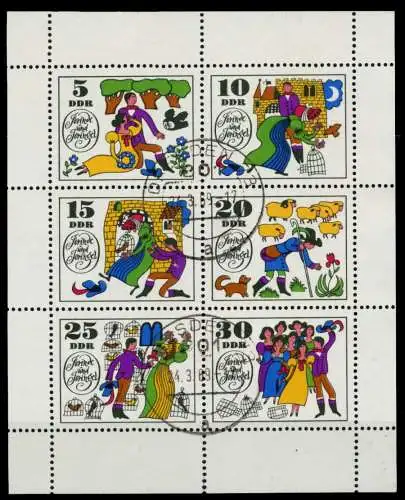 DDR BLOCK KLEINBOGEN Nr 1450-1455 gestempelt KLEINBG 73C942