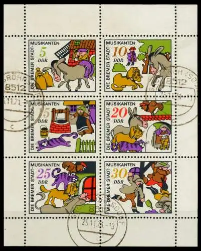 DDR BLOCK KLEINBOGEN Nr 1717-1722 gestempelt KLEINBG 73C9BE