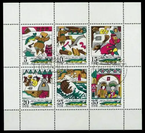 DDR BLOCK KLEINBOGEN Nr 1901-1906 gestempelt KLEINBG 73CA4E