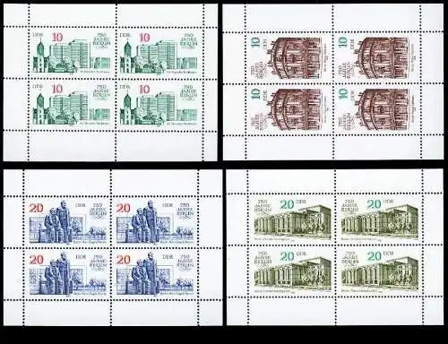 DDR BLOCK KLEINBOGEN Nr 3075KB-3078KB postfrisch S29779A