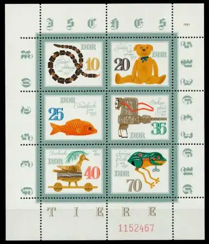 DDR BLOCK KLEINBOGEN Nr 2661-2666 LIndgz postfrisch KLE S297912