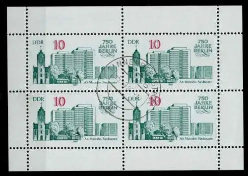 DDR BLOCK KLEINBOGEN Nr 3076 gestempelt KLEINBG 73CE0A