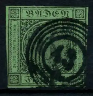 BADEN AUSGABEN VON 1851 - 1858 Nr 3b gestempelt 74496A