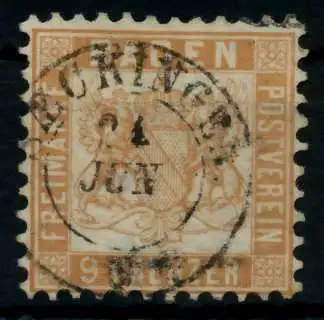 BADEN AUSGABEN VON 1862 - 1866 Nr 20a zentrisch gestempelt 7449C2