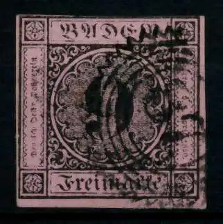 BADEN AUSGABEN VON 1851 - 1858 Nr 4b gestempelt 744A36