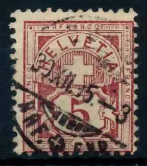 SCHWEIZ ZIFFERNMUSTER Nr 52Ya gestempelt 74692E
