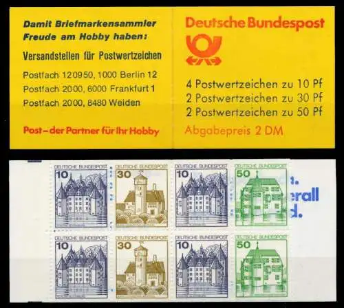 BRD MARKENHEFTCHEN Nr MH 22 IaaK1oZ postfrisch S2B6CAA